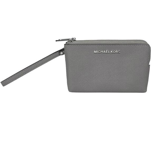 NWOT MICHAEL KORS Women’s Gray Double Zip Wallet Wrislet - Picture 1 of 9